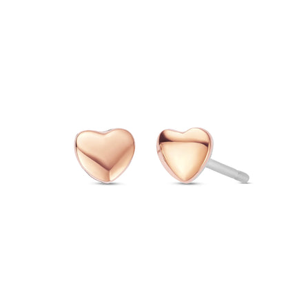 Clogau Forever Yours Sterling Silver & 9ct Rose Gold Love Heart Stud Earrings
