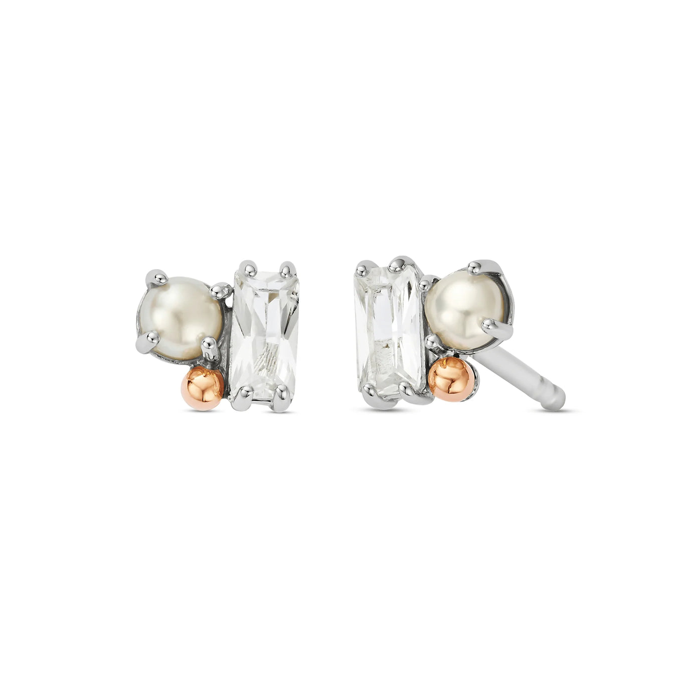 Clogau Beachcomber Cluster Stud Earrings with Topaz & Pearl