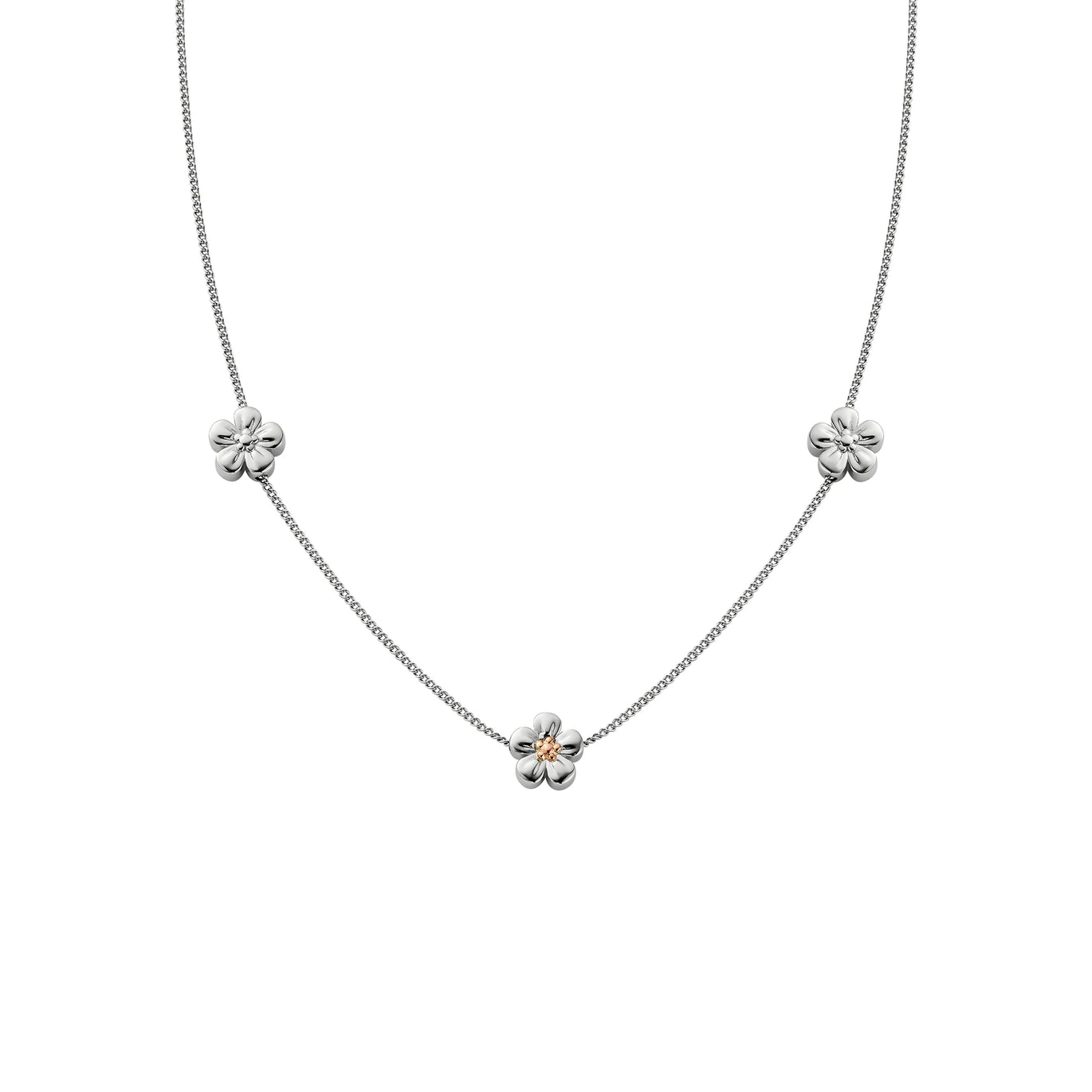 Clogau Nature's Wonder Sterling Silver Forget-Me-Not Adjustable Necklace