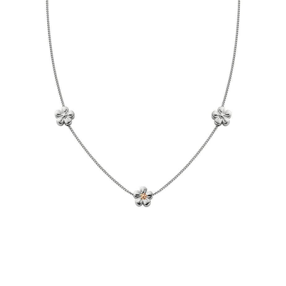 Clogau Nature's Wonder Sterling Silver Forget-Me-Not Adjustable Necklace