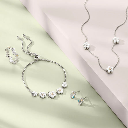 Clogau Nature's Wonder Sterling Silver Forget-Me-Not Adjustable Necklace