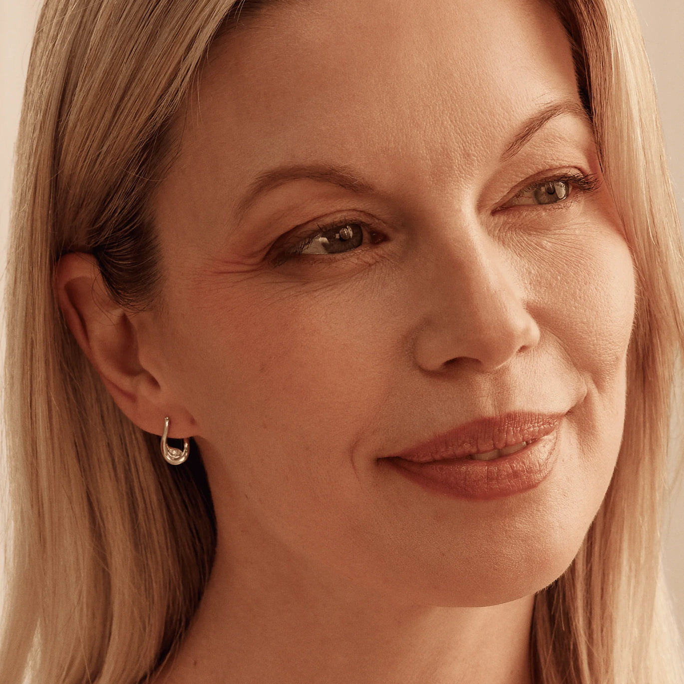 Clogau Past Present Future Sterling Silver Twist Hoop Earrings with Topaz