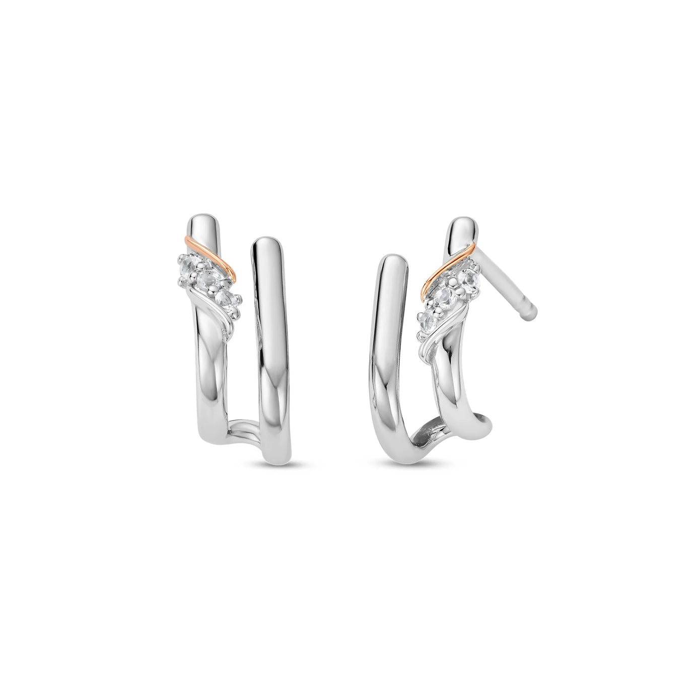 Clogau Past Present Future® Sterling Silver Curve Stud Earrings with Topaz