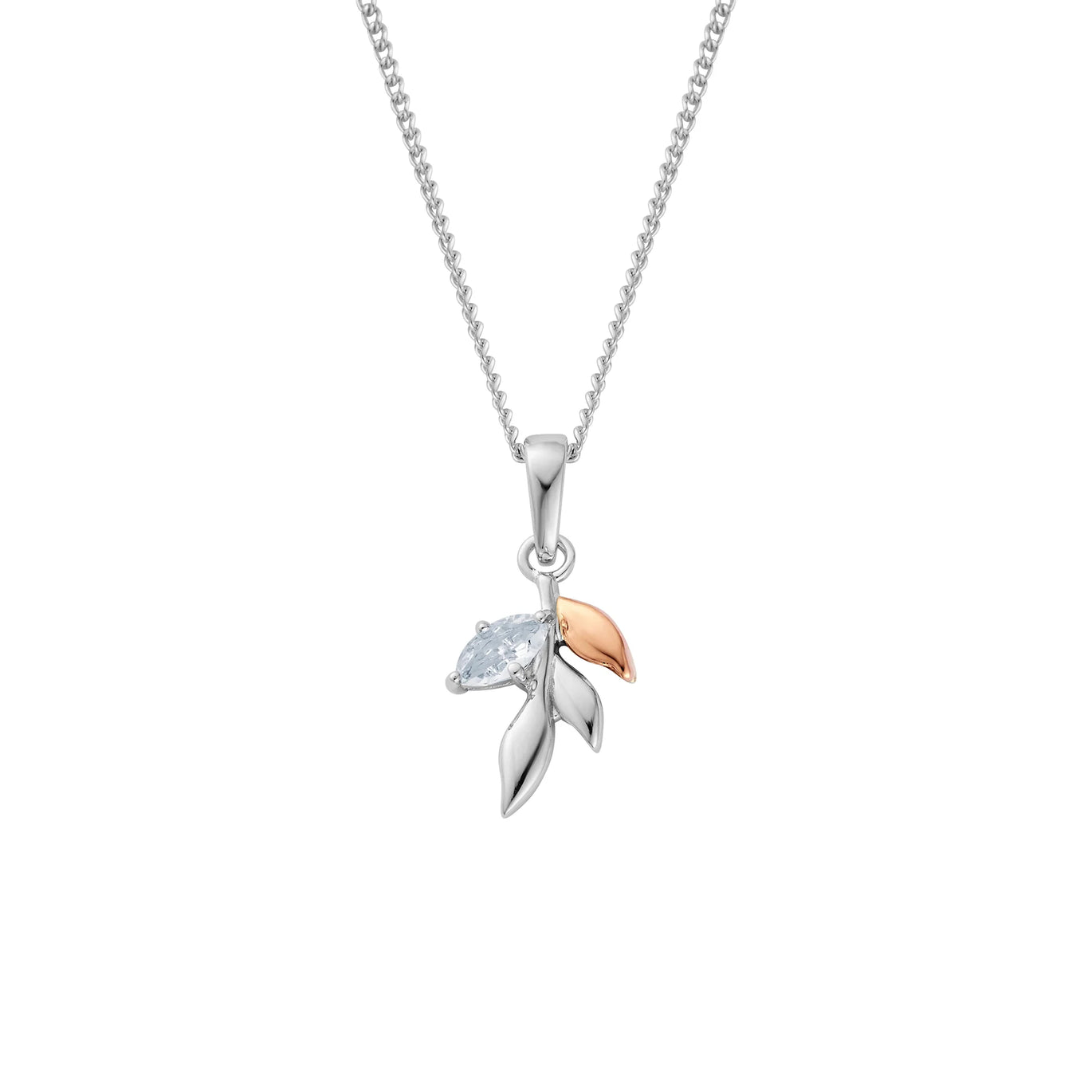 Clogau Royal ® Sterling Silver Leaf Pendant with Topaz