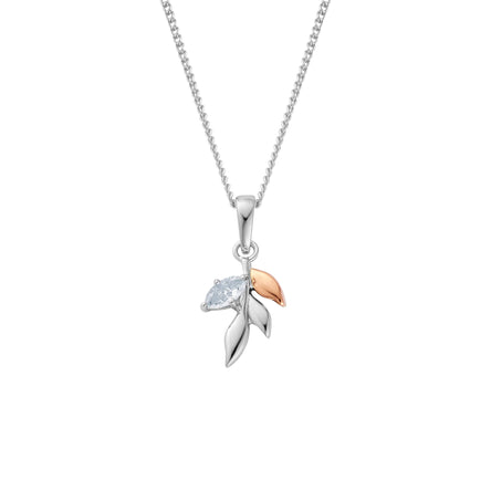 Clogau Royal ® Sterling Silver Leaf Pendant with Topaz