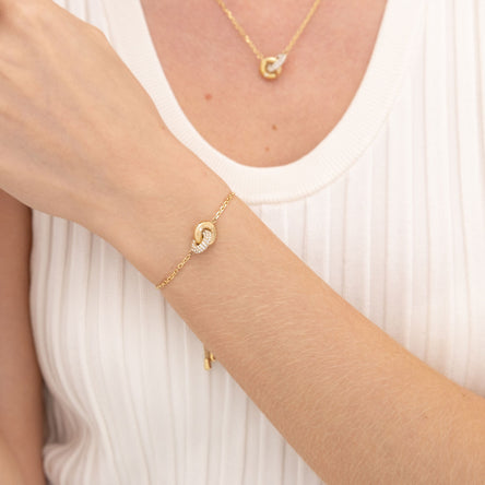 BOSS Live Precious Gold Plated Stainless Steel Linked Circle Ladies Bracelet