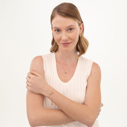 BOSS Live Precious Gold Plated Stainless Steel Linked Circle Ladies Bracelet