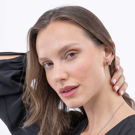 BOSS Harmonie Three Colour Cross Link Stud Earrings