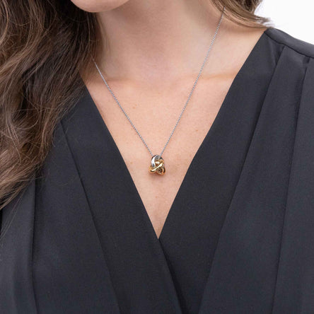 BOSS Harmonie Three Colour Circle Link Pendant Necklace