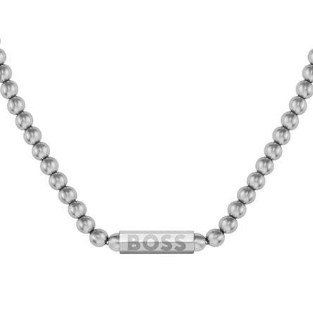 Hugo Boss Silver Beaded Necklace
