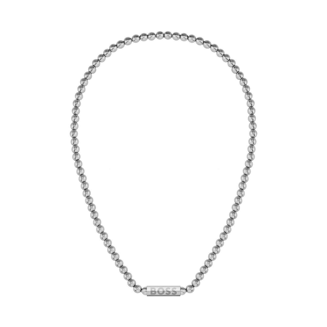 Hugo Boss Silver Beaded Necklace