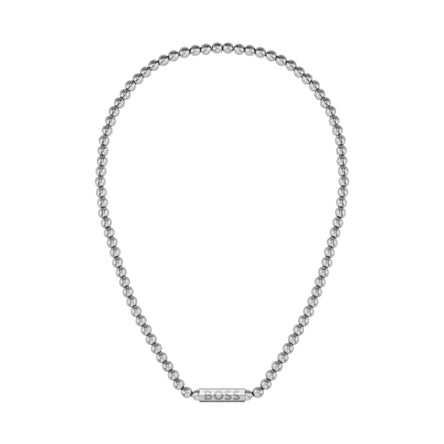 Hugo Boss Silver Beaded Necklace