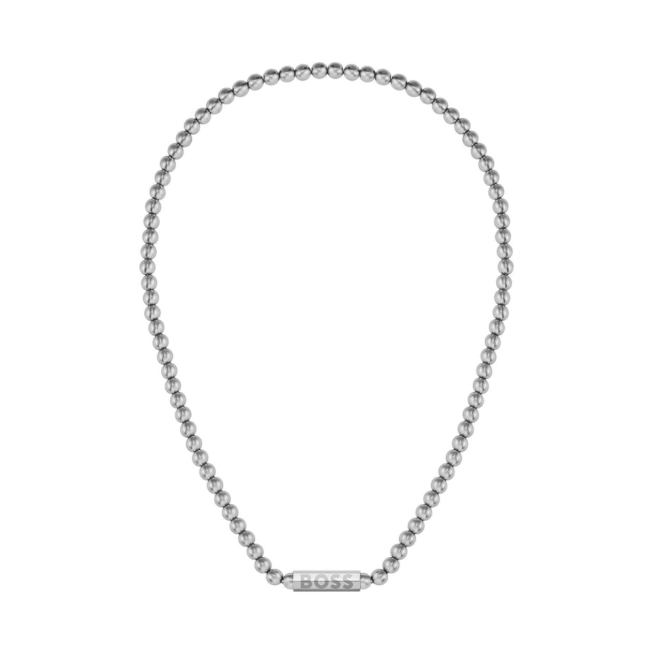 Hugo Boss Silver Beaded Necklace