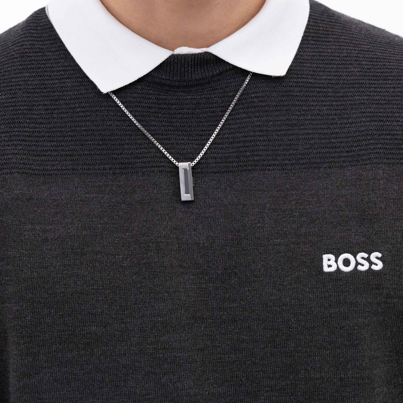 BOSS Candor Stainless Steel Bar Mens Necklace