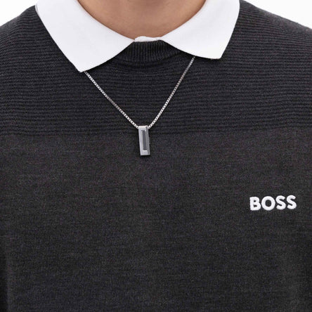 BOSS Candor Stainless Steel Bar Mens Necklace