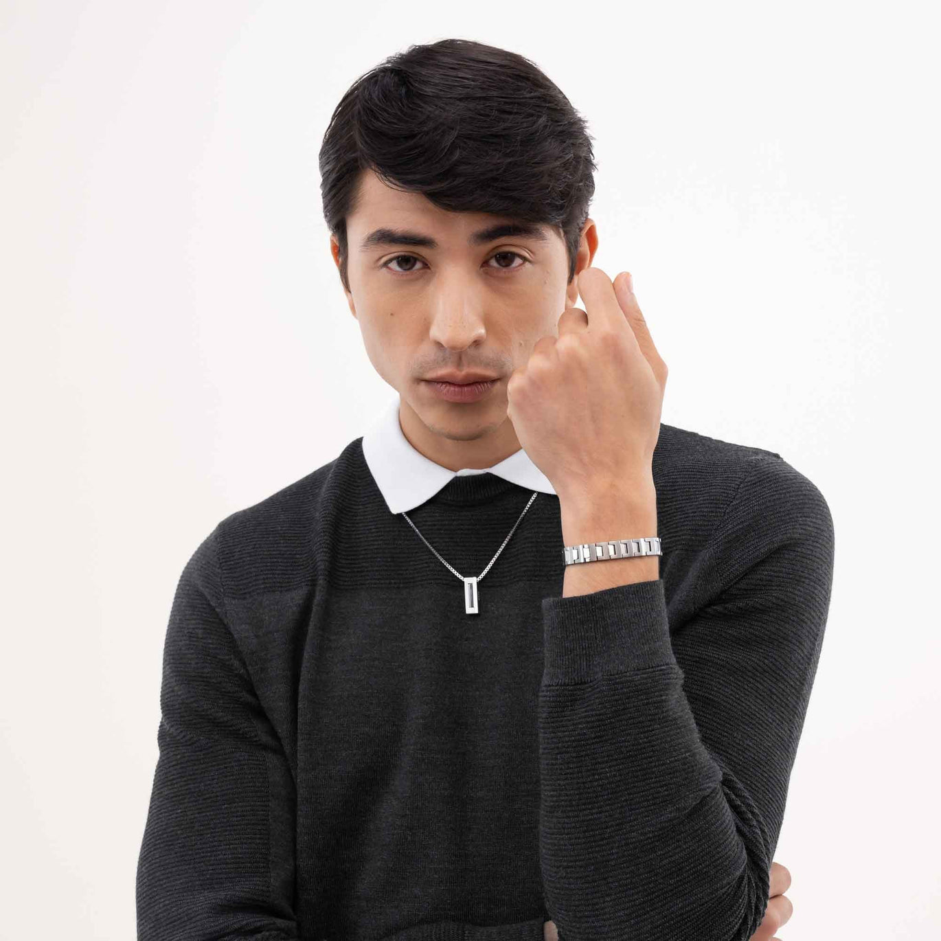 BOSS Candor Stainless Steel Bar Mens Necklace