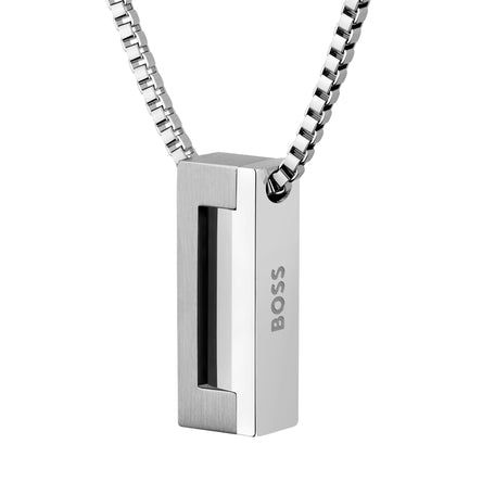 BOSS Candor Stainless Steel Bar Mens Necklace