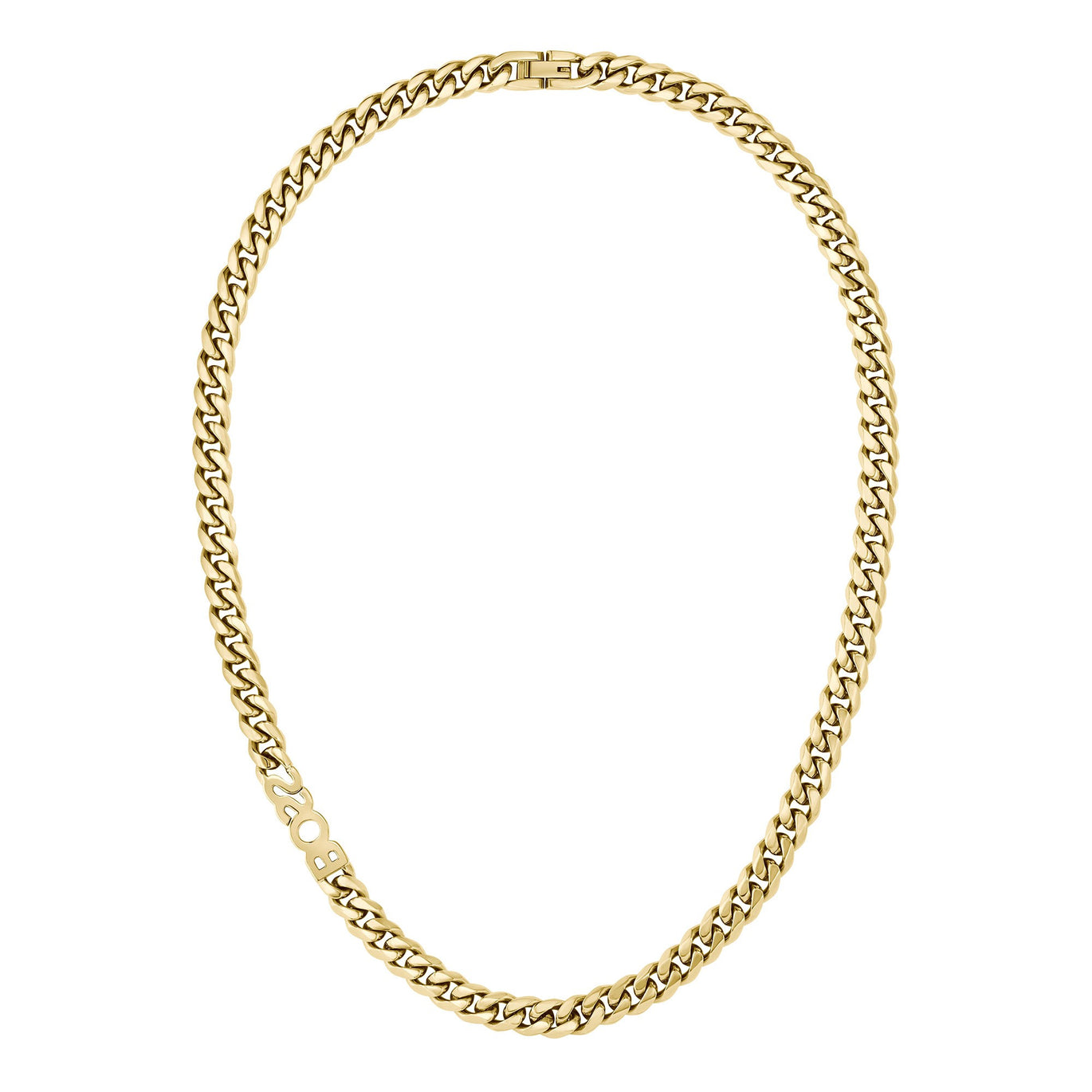 BOSS Kassy Gold Tone 8mm Logo Chain Mens Necklace