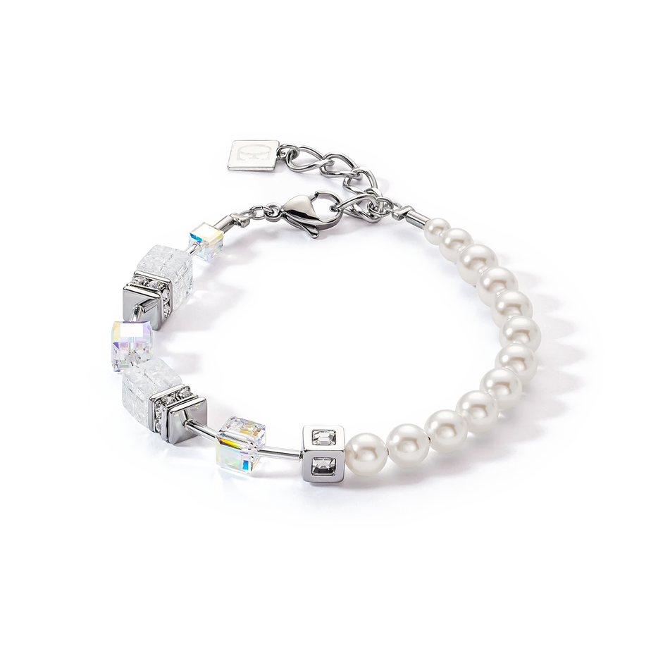 Coeur De Lion GeoCUBE Precious Fusion White Bracelet with Pearls