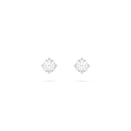 Swarovski Attract Round Earrings, White, Rhodium Plated