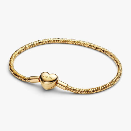 Pandora Heart Clasp Faceted Snake Chain Bracelet