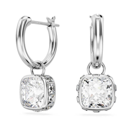 Swarovski Square Stilla Rhodium Plated Drop Earrings