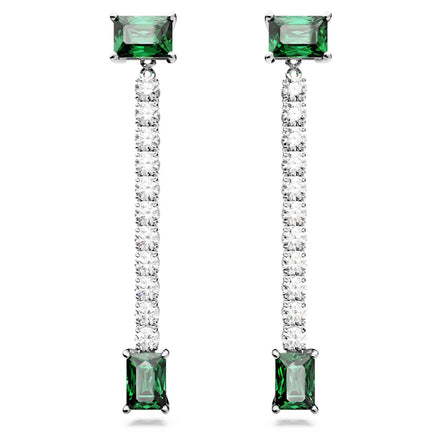 Swarovski Matrix Drop earrings with green Stones