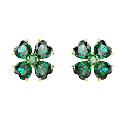 Swarovski Idylla Green Clover Stud Earrings