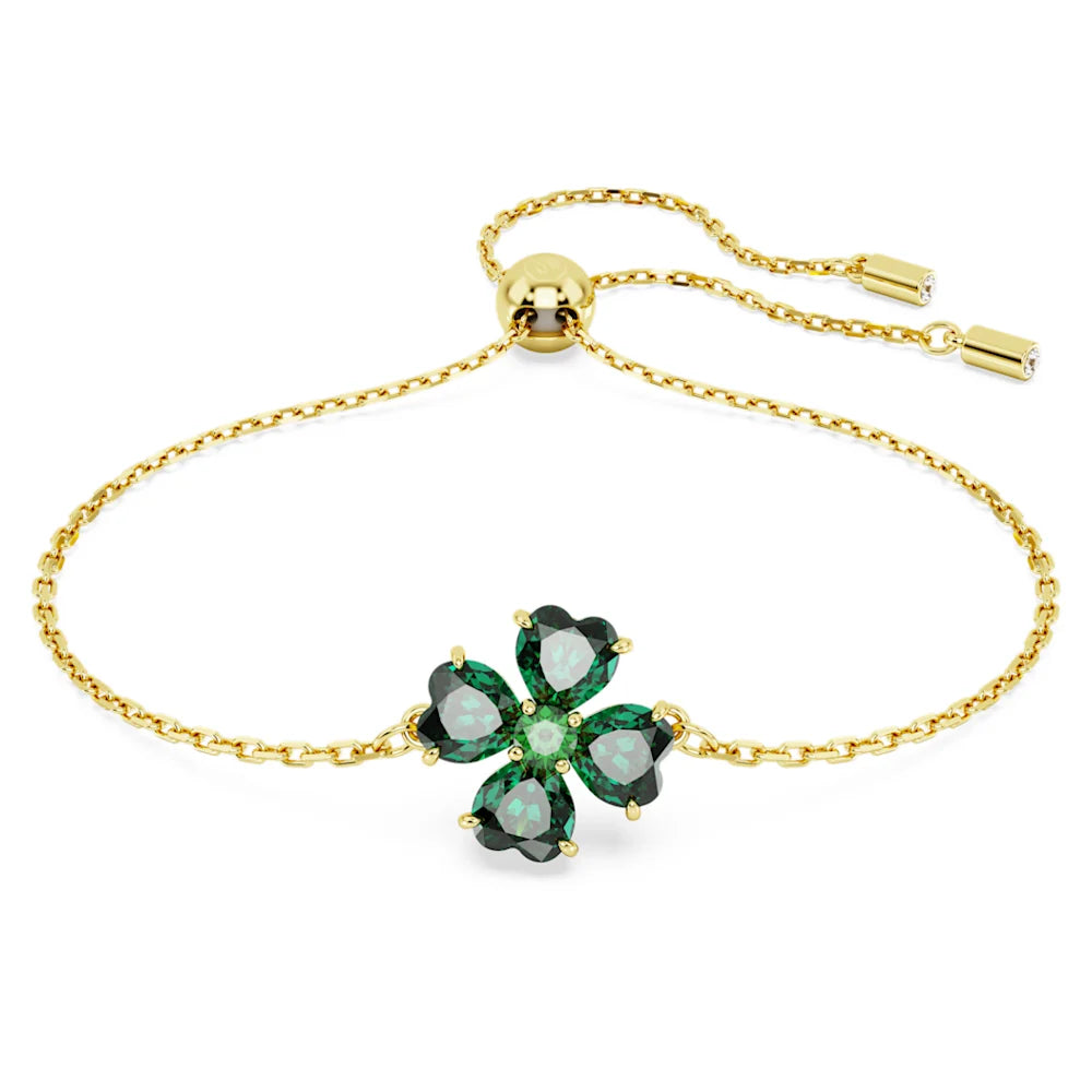 Swarovski Idyllia Gold Tone Bracelet with Green Clover