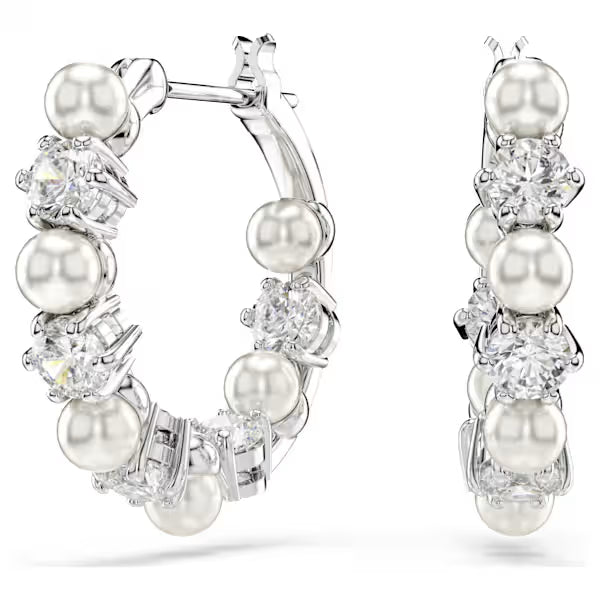Swarovski Matrix Pearl Hoops