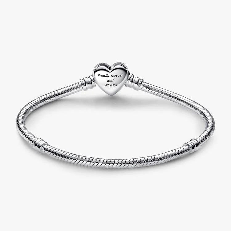 Pandora Sparkling Infinity Heart Clasp Snake Chain Bracelet
