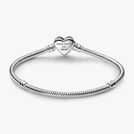 Pandora Sparkling Infinity Heart Clasp Snake Chain Bracelet