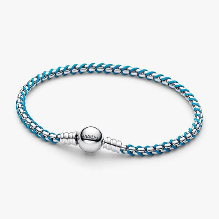 Pandora Blue Cord Snake Chain Bracelet