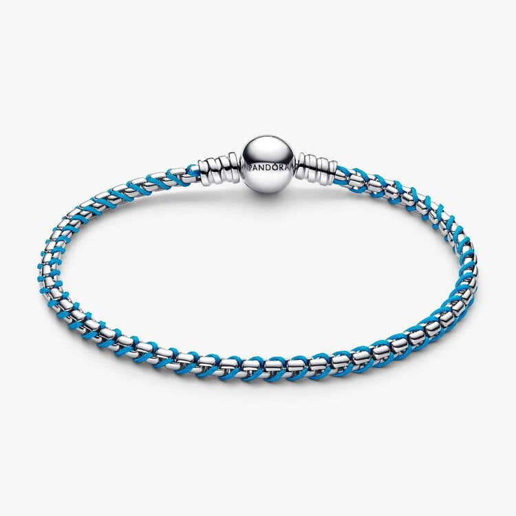 Pandora Blue Cord Snake Chain Bracelet