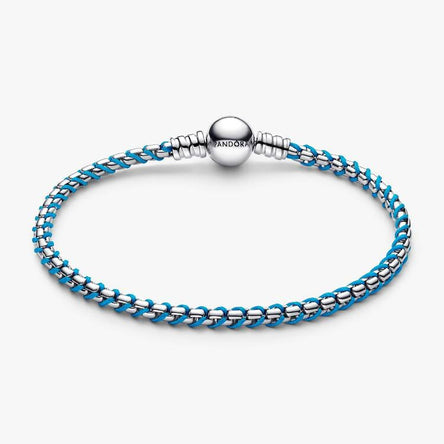 Pandora Blue Cord Snake Chain Bracelet