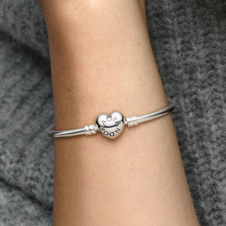 Pandora Logo Heart Clasp Bangle