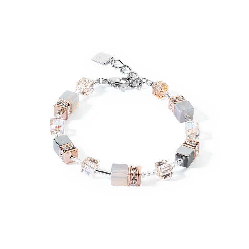 Coeur De Lion GeoCube Iconic Peach-Rose Gold Bracelet