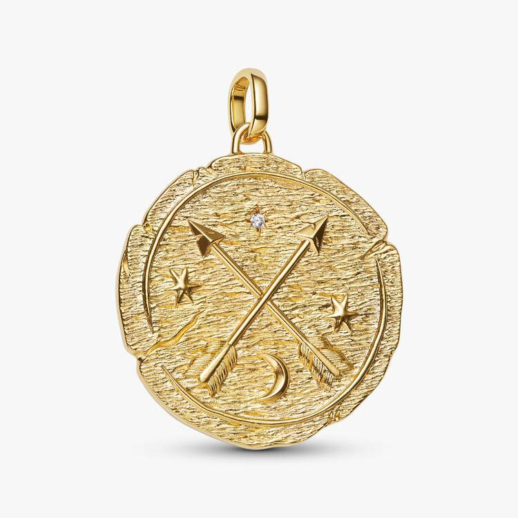 Pandora Crossing Arrows Oversized Medallion Charm