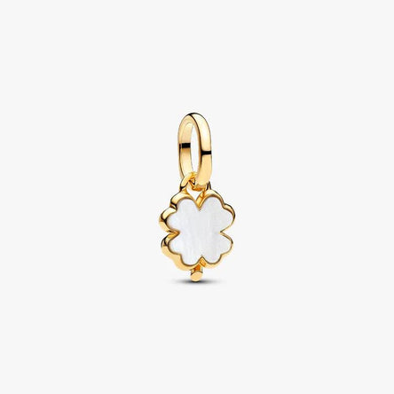 Pandora White Lucky Clover Dangle Charm