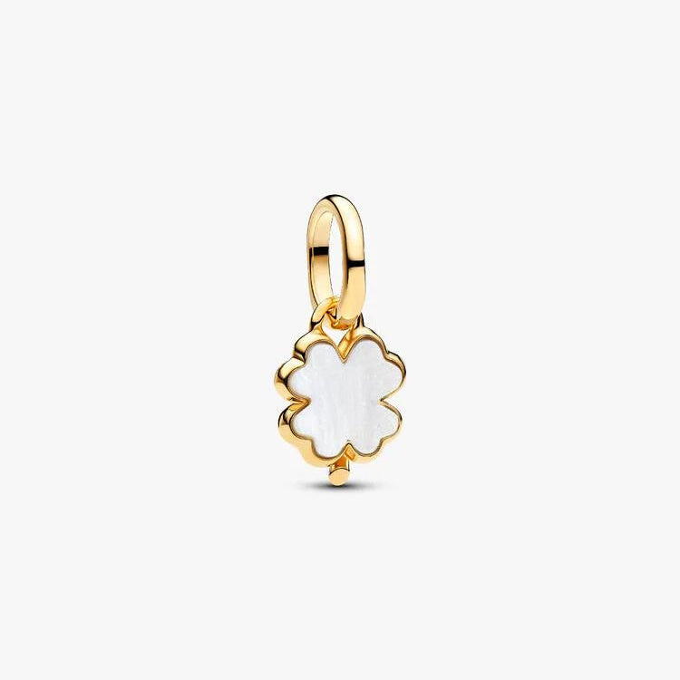 Pandora White Lucky Clover Dangle Charm