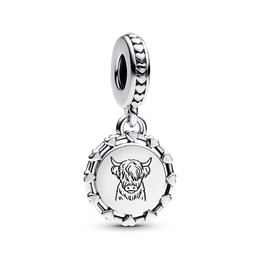 Pandora Engravable Scottish Cow Dangle Charm