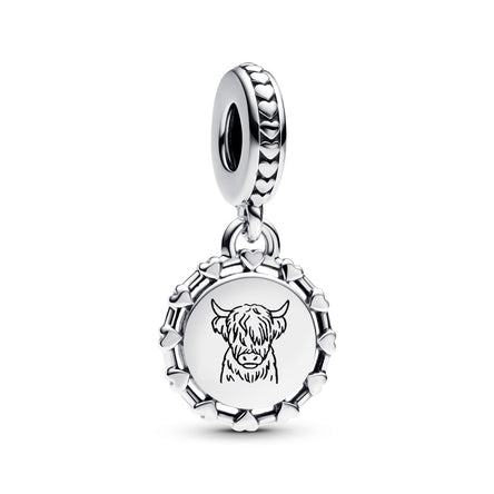 Pandora Engravable Scottish Cow Dangle Charm
