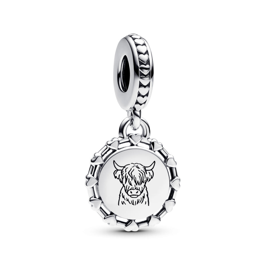 Pandora Engravable Scottish Cow Dangle Charm