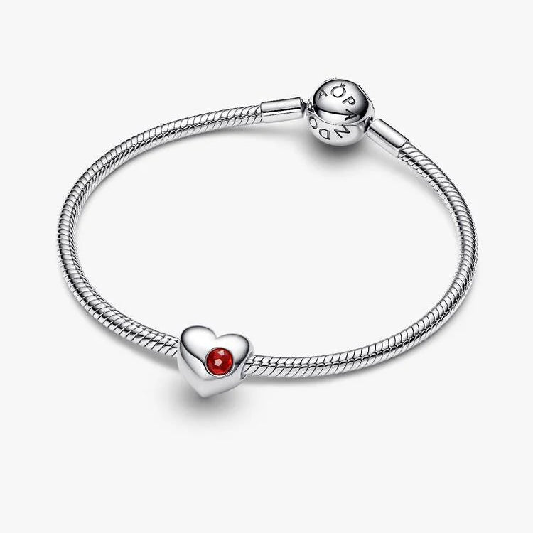 Pandora Engravable January Birthstone Heart Charm