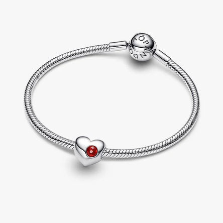 Pandora Engravable January Birthstone Heart Charm