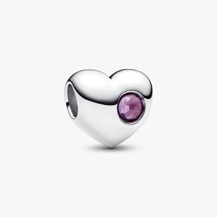 Pandora Engravable February Birthstone Heart Charm