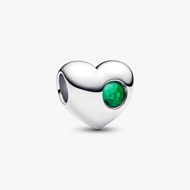 Pandora Engravable May Birthstone Heart Charm Sterling silver