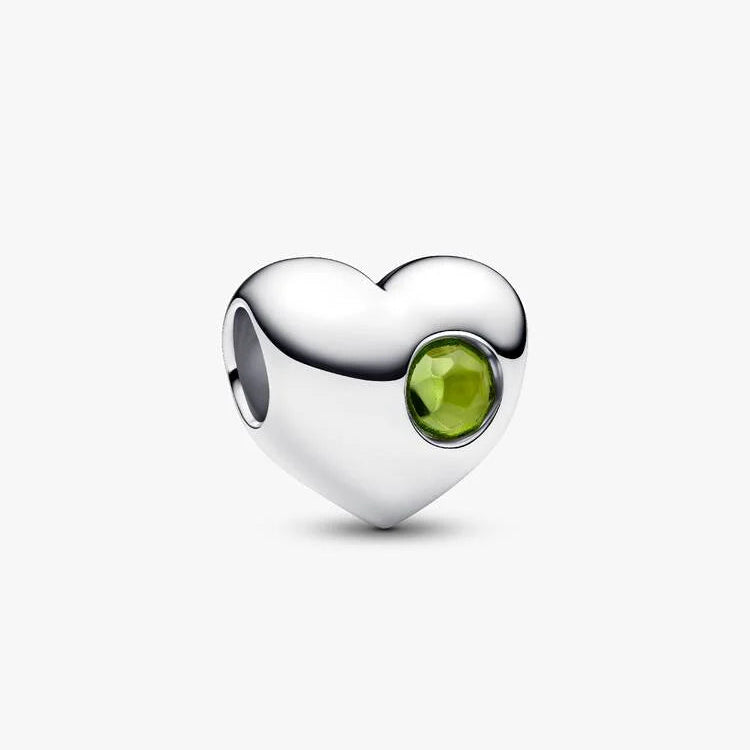 Pandora Engravable August Birthstone Heart Charm