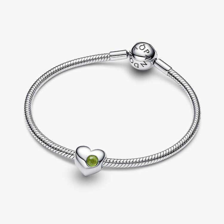 Pandora Engravable August Birthstone Heart Charm