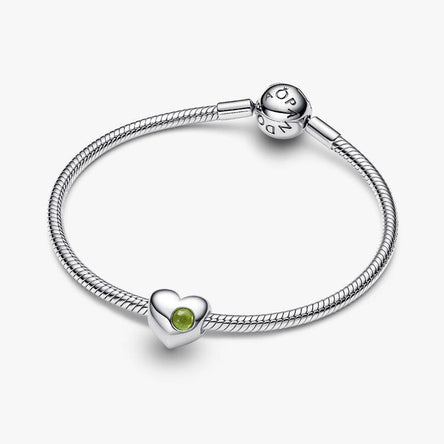 Pandora Engravable August Birthstone Heart Charm